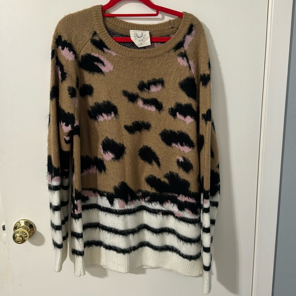 Fantastic Fawn cheetah and stripe sweater